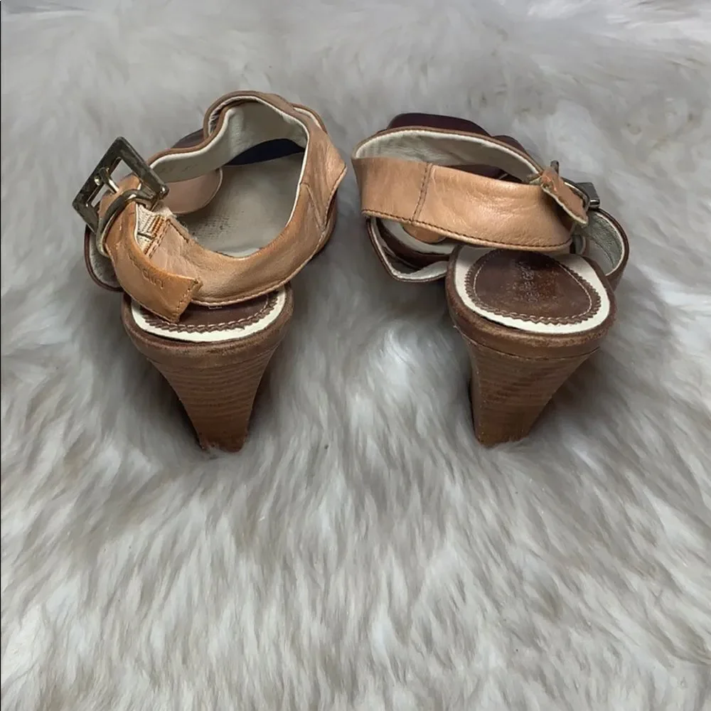 Pierre Cardin Tanrown Leather‎ Sandals Sz 37/7